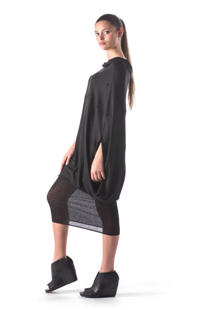 Upside Down Dress Black Linen - Lemuria ® Official Store